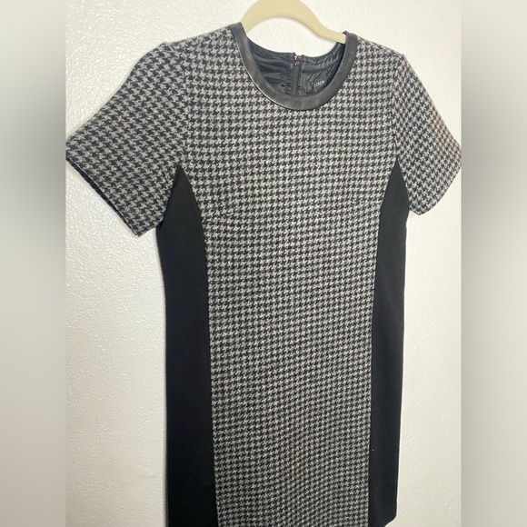 J. Crew Dresses & Skirts - J Crew Black Grey Mixed Houndstooth Short Casual Dress size 0